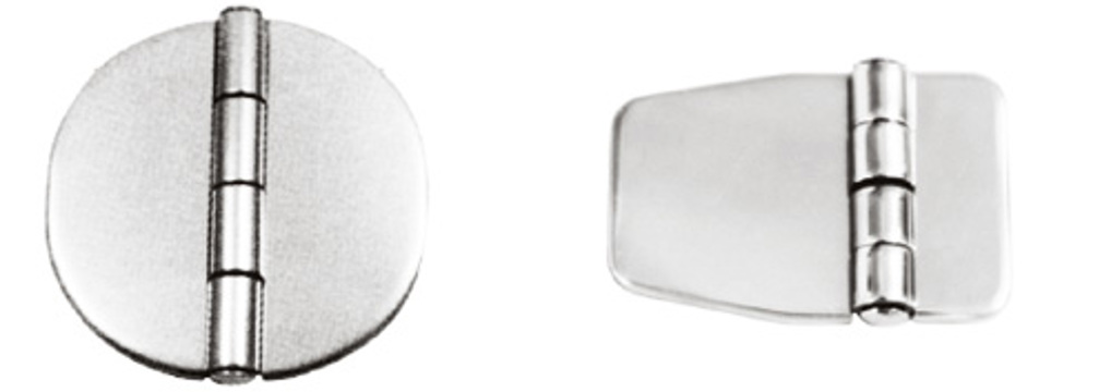 Niroscharnier oval mit Abdeckung