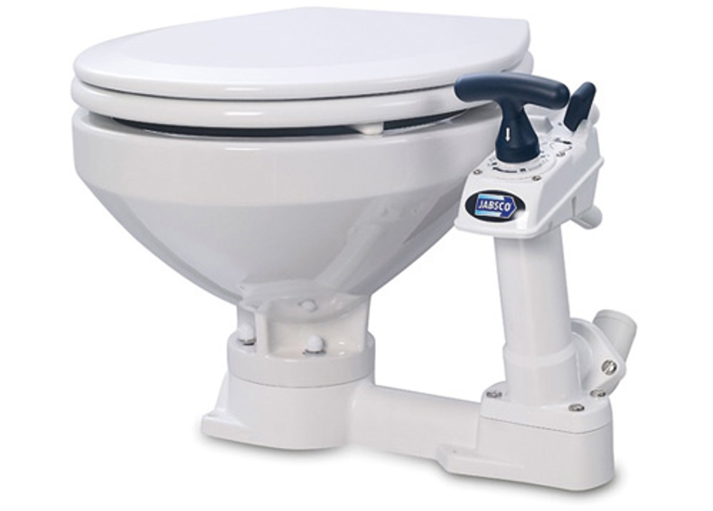 Toilette mit Handpumpe